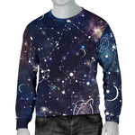 Constellation Galaxy Space Print Men's Crewneck Sweatshirt GearFrost