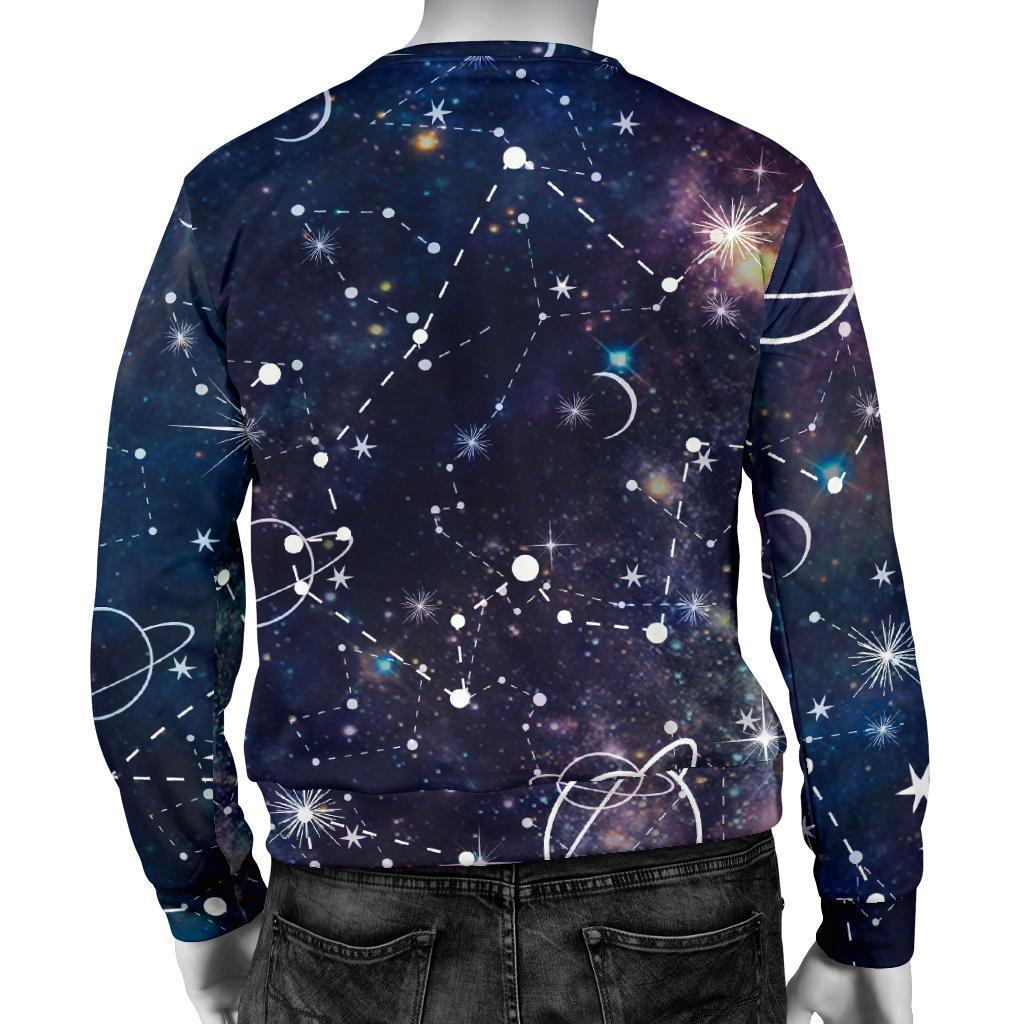 Constellation Galaxy Space Print Men's Crewneck Sweatshirt GearFrost