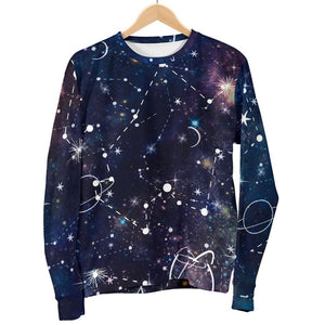 Constellation Galaxy Space Print Men's Crewneck Sweatshirt GearFrost