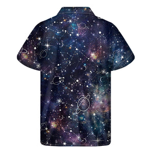 Constellation Galaxy Space Print Men's Short Sleeve Shirt