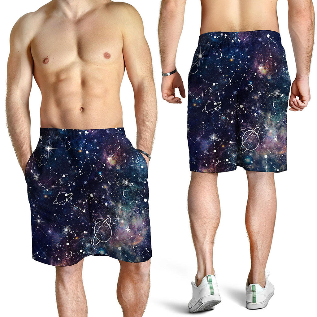 Constellation Galaxy Space Print Men's Shorts