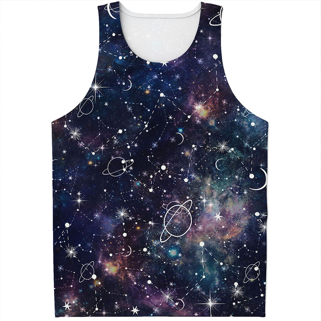 Constellation Galaxy Space Print Men's Tank Top
