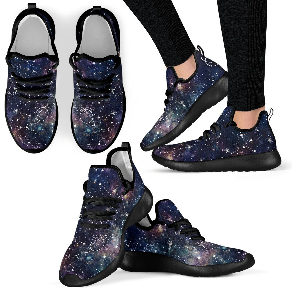 Constellation Galaxy Space Print Mesh Knit Shoes GearFrost