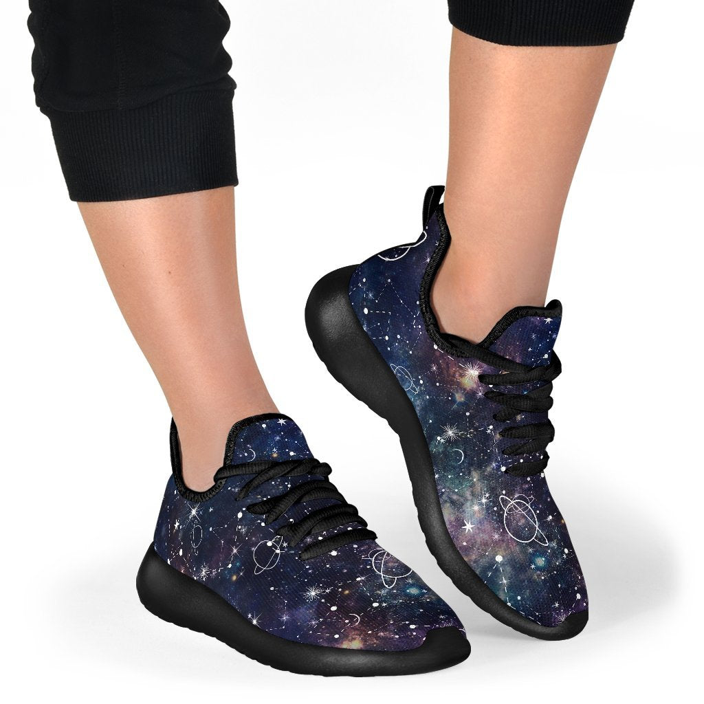 Constellation Galaxy Space Print Mesh Knit Shoes GearFrost