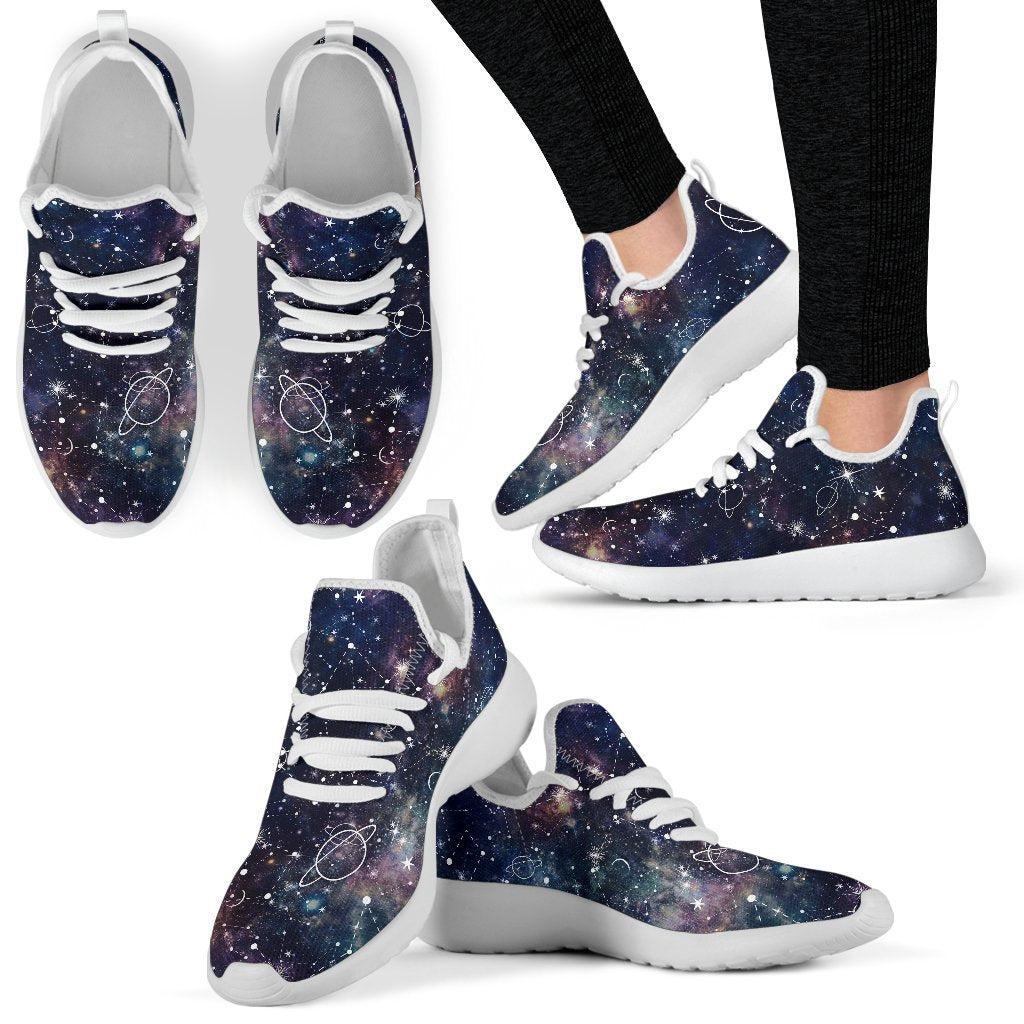 Constellation Galaxy Space Print Mesh Knit Shoes GearFrost