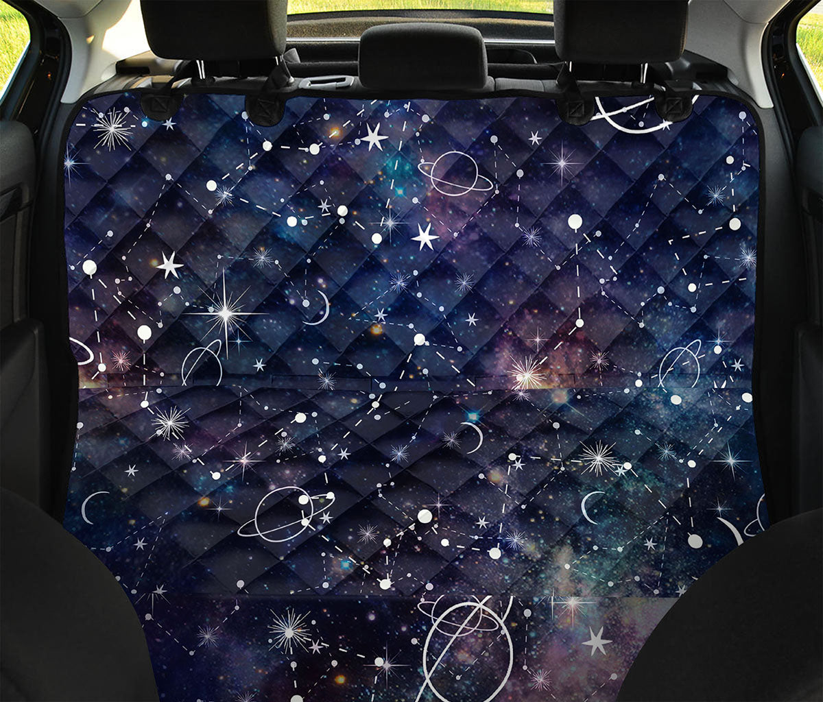 Constellation Galaxy Space Print Pet Car Back Seat Cover
