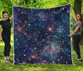 Constellation Galaxy Space Print Quilt