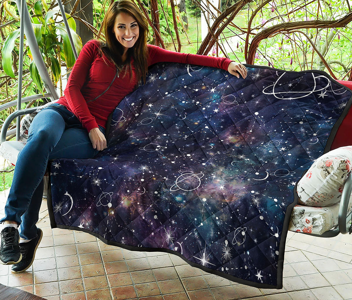 Constellation Galaxy Space Print Quilt