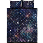 Constellation Galaxy Space Print Quilt Bed Set