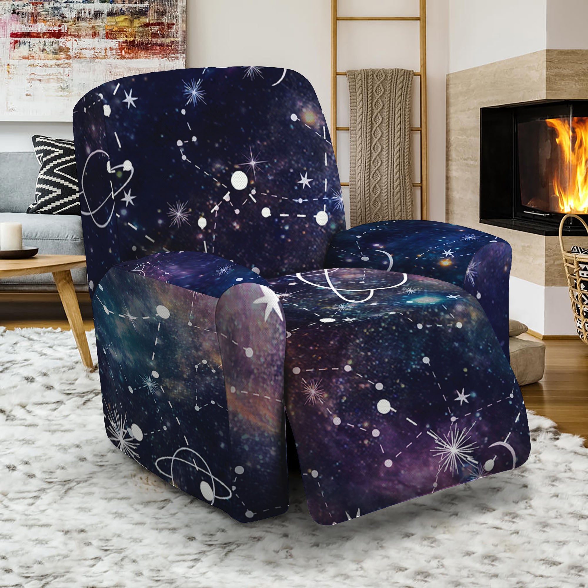 Constellation Galaxy Space Print Recliner Slipcover