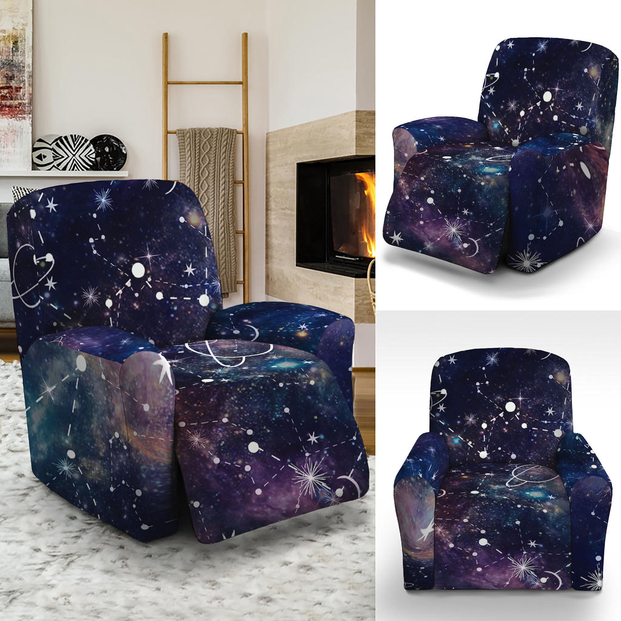 Constellation Galaxy Space Print Recliner Slipcover