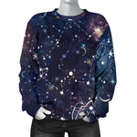 Constellation Galaxy Space Print Women's Crewneck Sweatshirt GearFrost