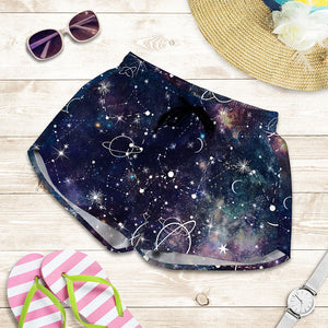 Constellation Galaxy Space Print Women's Shorts