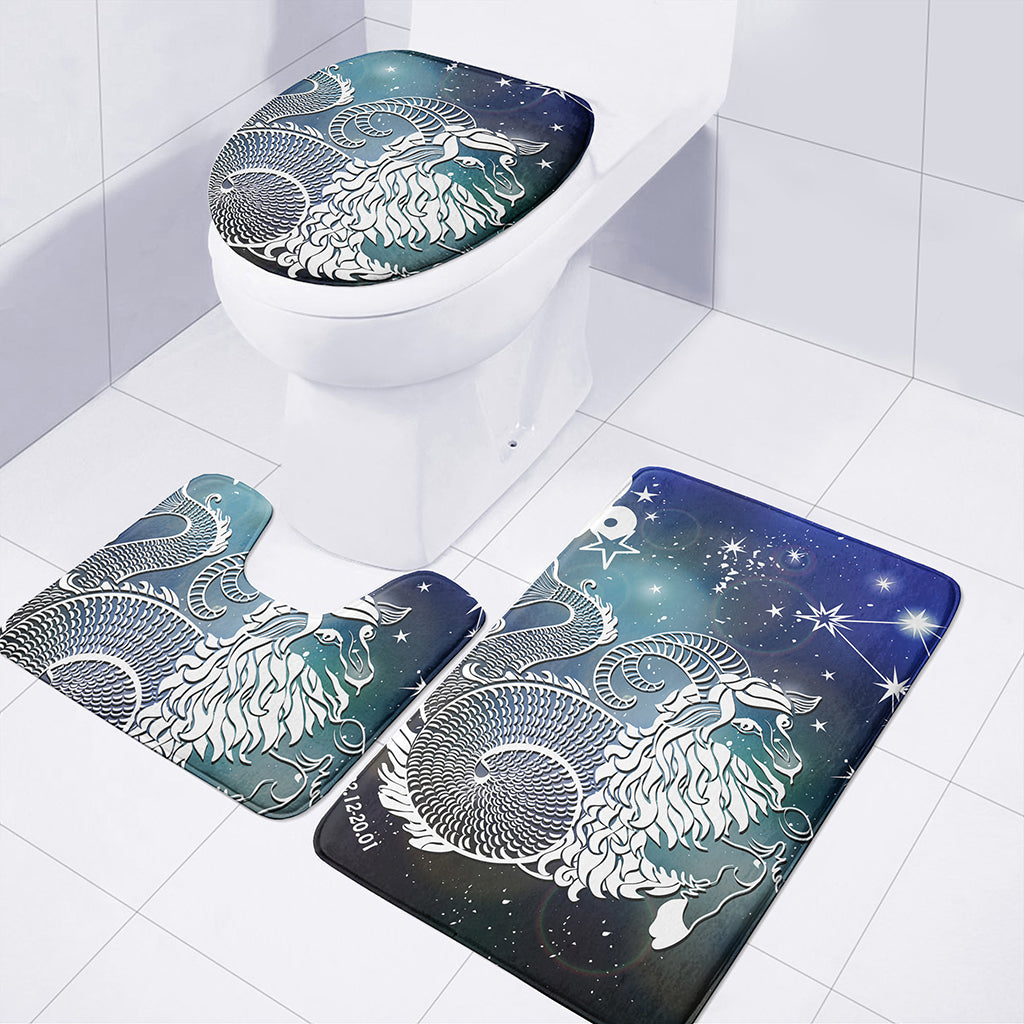 Constellation Of Capricorn Print 3 Piece Bath Mat Set