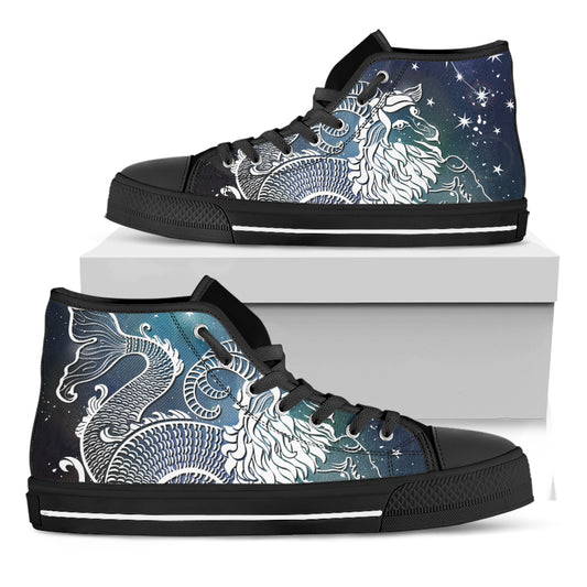 Constellation Of Capricorn Print Black High Top Shoes