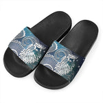 Constellation Of Capricorn Print Black Slide Sandals