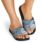 Constellation Of Capricorn Print Black Slide Sandals