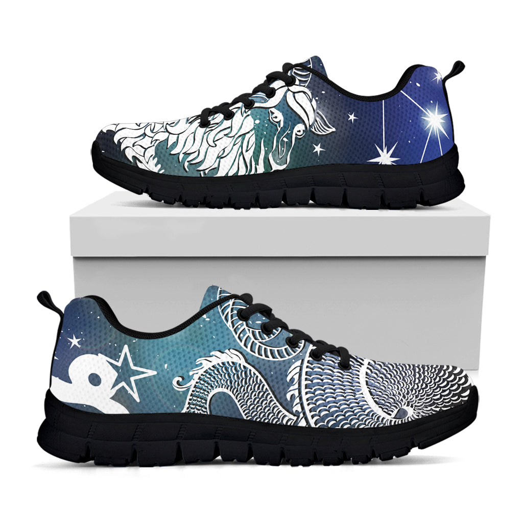 Constellation Of Capricorn Print Black Sneakers