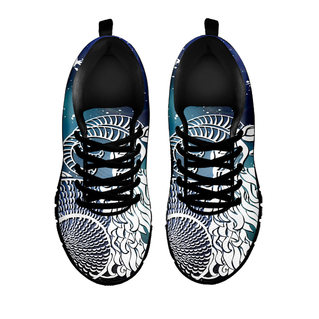 Constellation Of Capricorn Print Black Sneakers