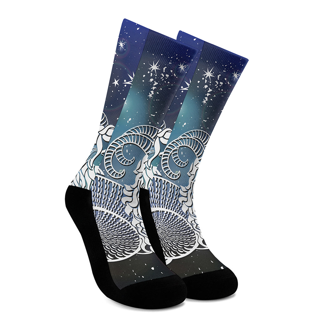 Constellation Of Capricorn Print Crew Socks