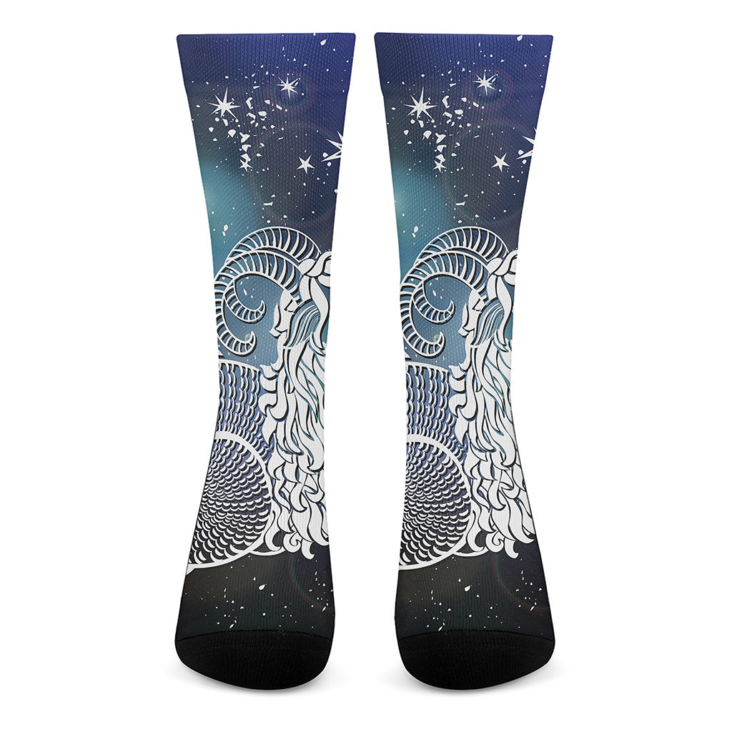 Constellation Of Capricorn Print Crew Socks