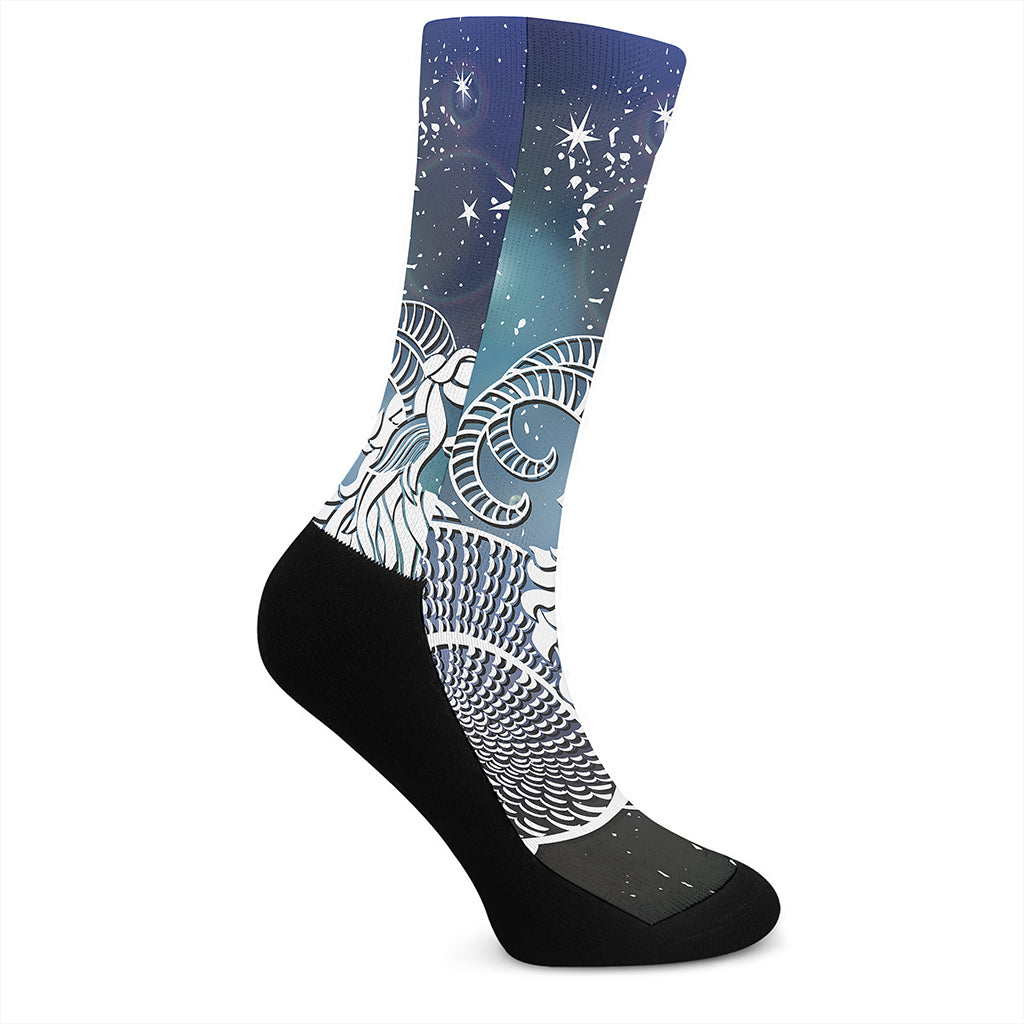 Constellation Of Capricorn Print Crew Socks