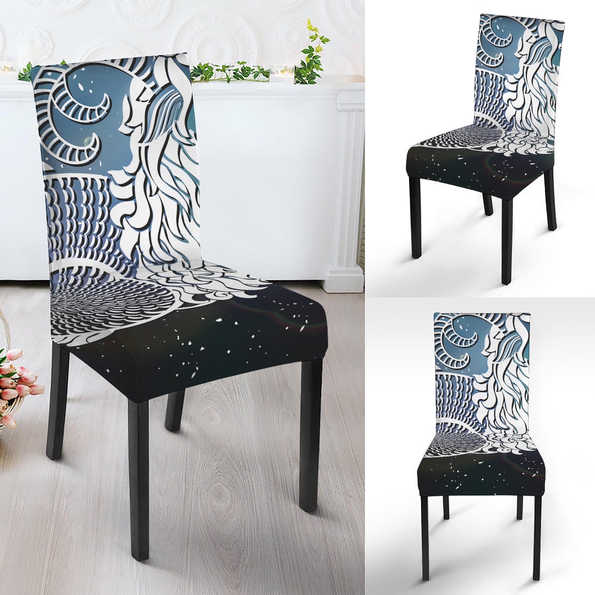 Constellation Of Capricorn Print Dining Chair Slipcover
