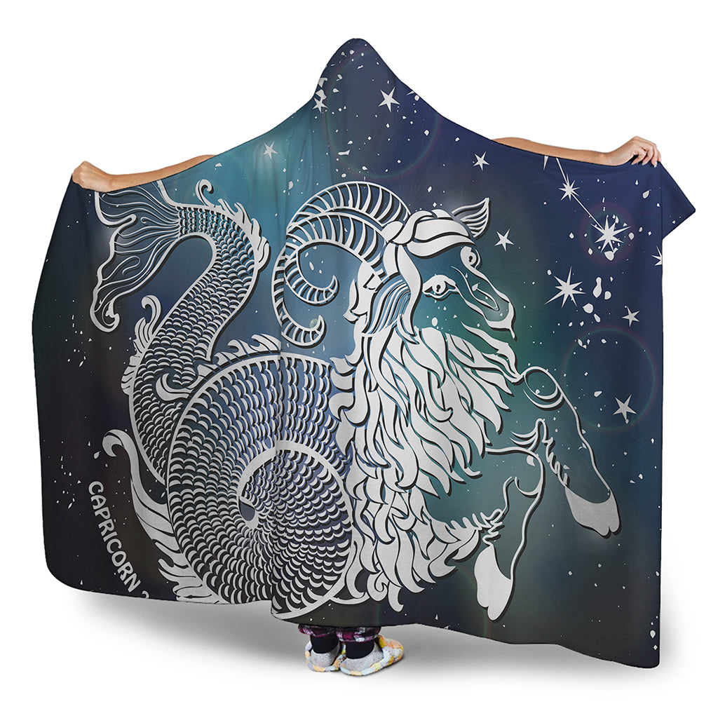 Constellation Of Capricorn Print Hooded Blanket