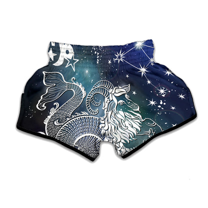 Constellation Of Capricorn Print Muay Thai Boxing Shorts