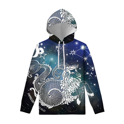 Constellation Of Capricorn Print Pullover Hoodie