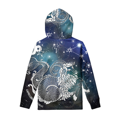 Constellation Of Capricorn Print Pullover Hoodie