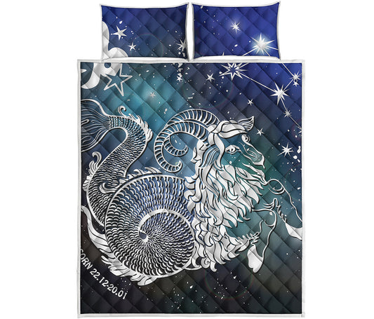 Constellation Of Capricorn Print Quilt Bed Set