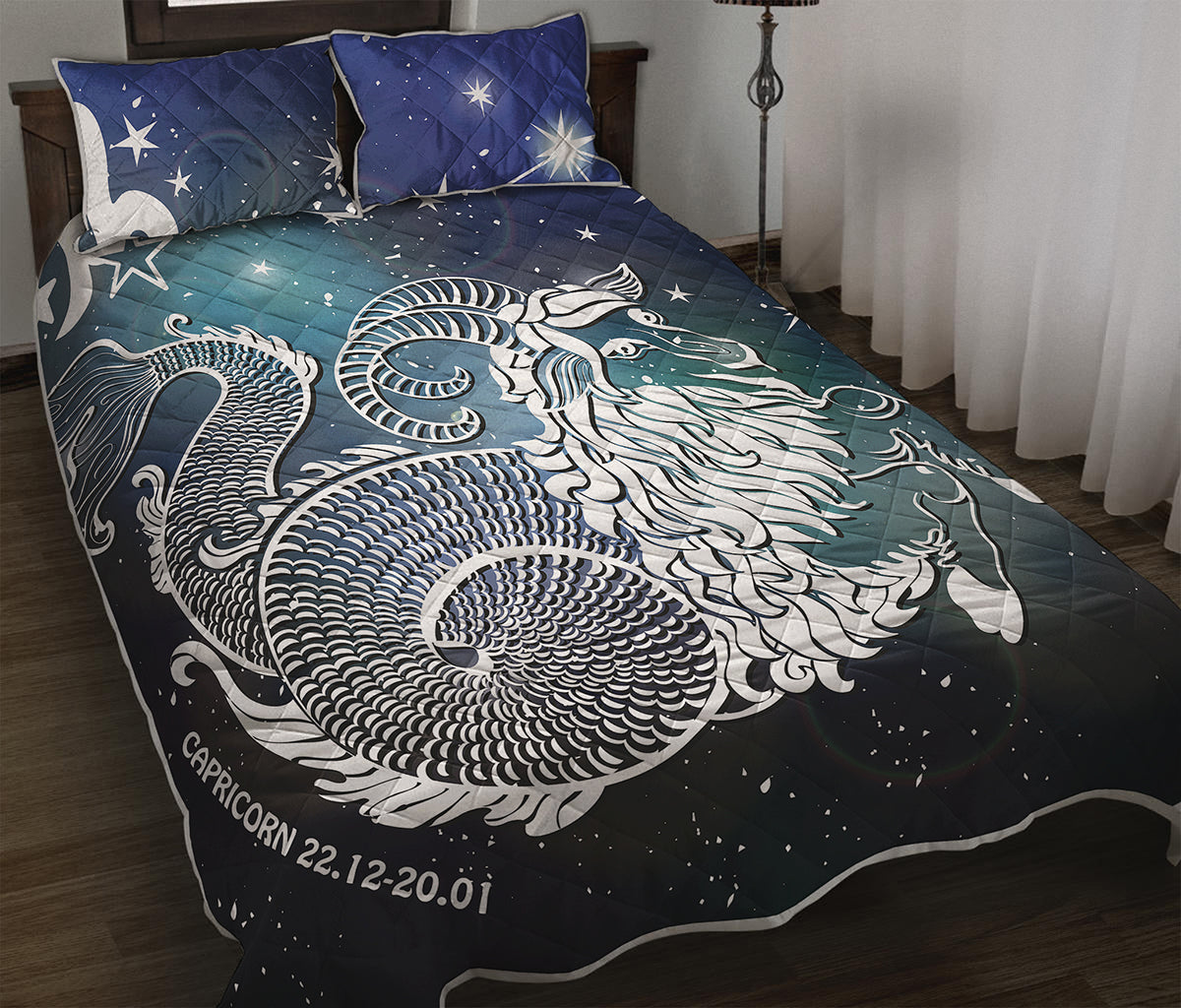 Constellation Of Capricorn Print Quilt Bed Set