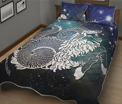 Constellation Of Capricorn Print Quilt Bed Set