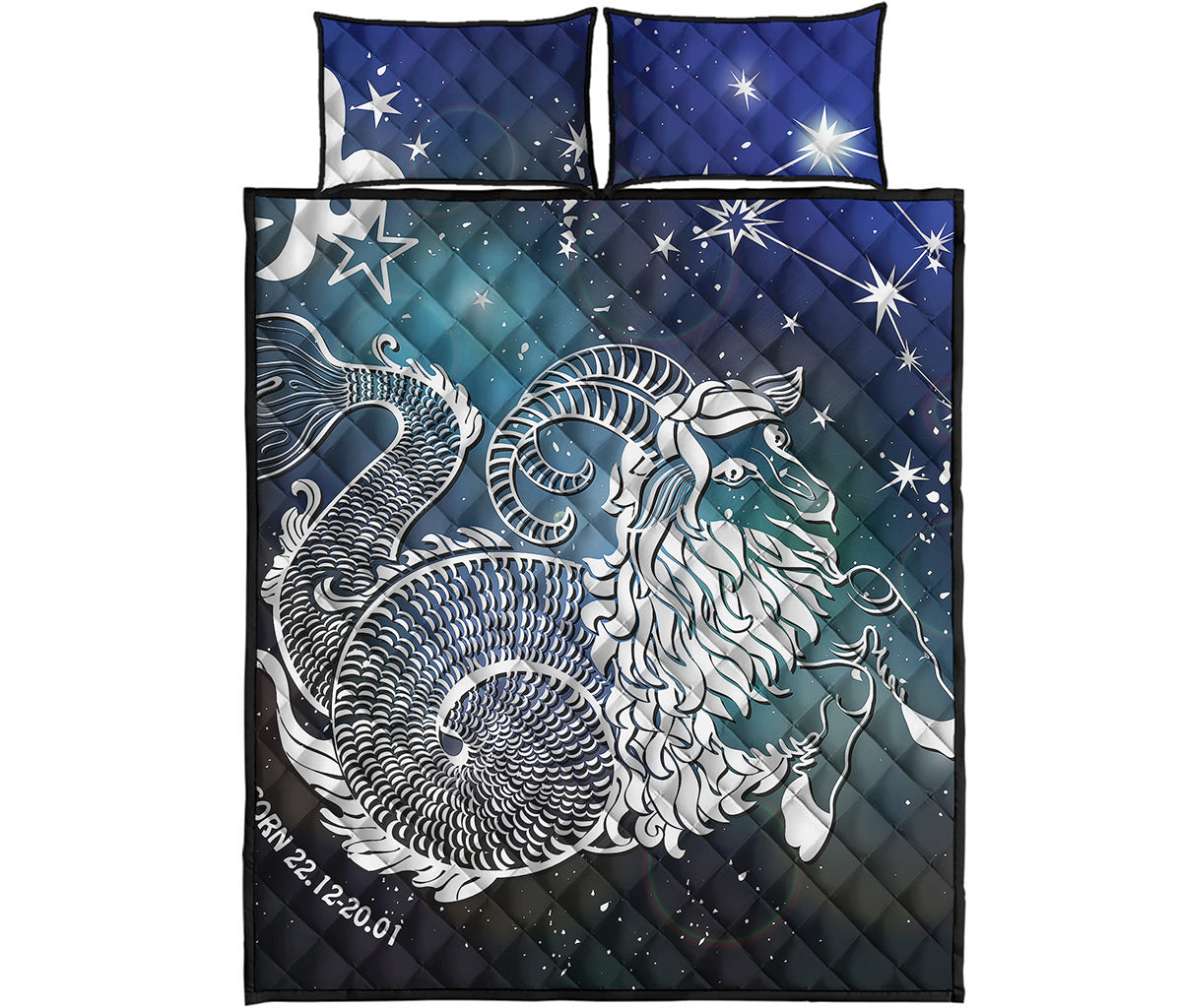 Constellation Of Capricorn Print Quilt Bed Set