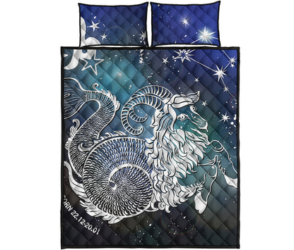 Constellation Of Capricorn Print Quilt Bed Set