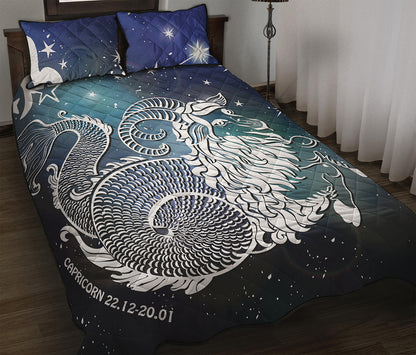 Constellation Of Capricorn Print Quilt Bed Set
