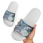 Constellation Of Capricorn Print White Slide Sandals