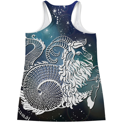 Constellation Of Capricorn Print Women's Racerback Tank Top