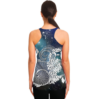 Constellation Of Capricorn Print Women's Racerback Tank Top