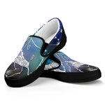 Constellation Of Leo Print Black Slip On Shoes