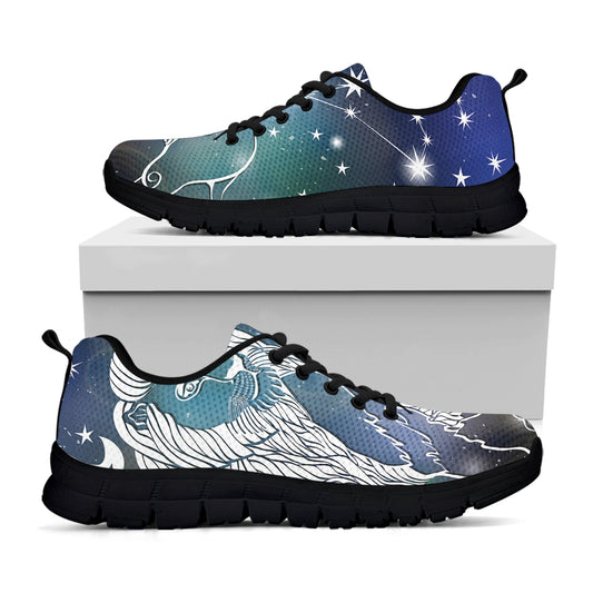 Constellation Of Leo Print Black Sneakers