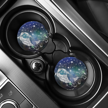Constellation Of Leo Print Car Coasters
