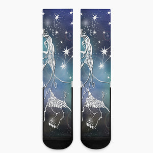 Constellation Of Leo Print Crew Socks