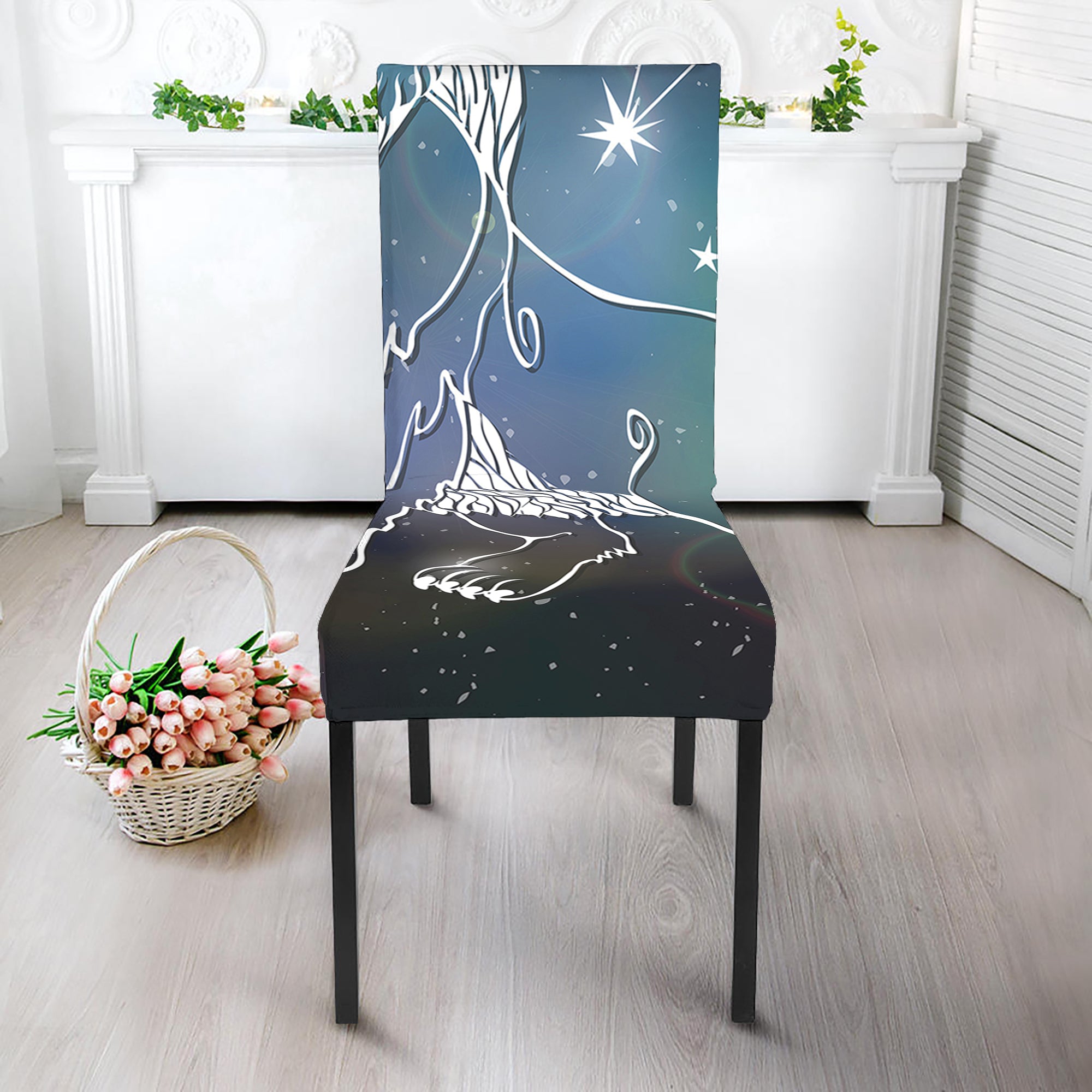 Constellation Of Leo Print Dining Chair Slipcover