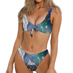 Constellation Of Leo Print Front Bow Tie Bikini