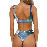 Constellation Of Leo Print Front Bow Tie Bikini