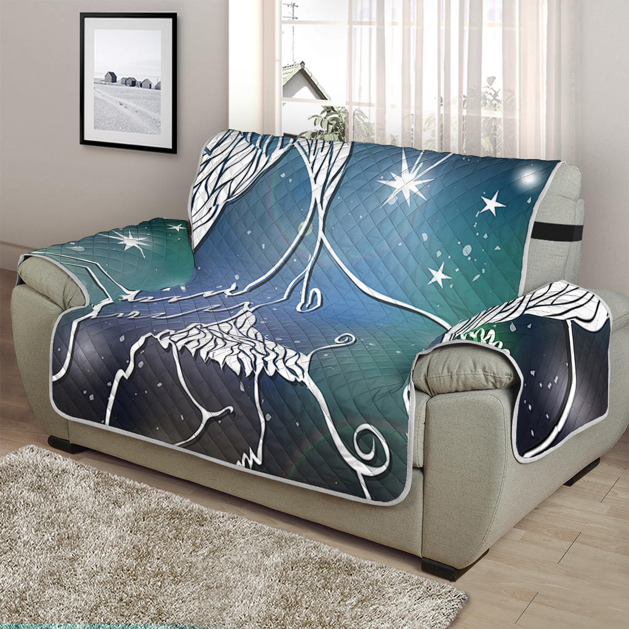 Constellation Of Leo Print Half Sofa Protector