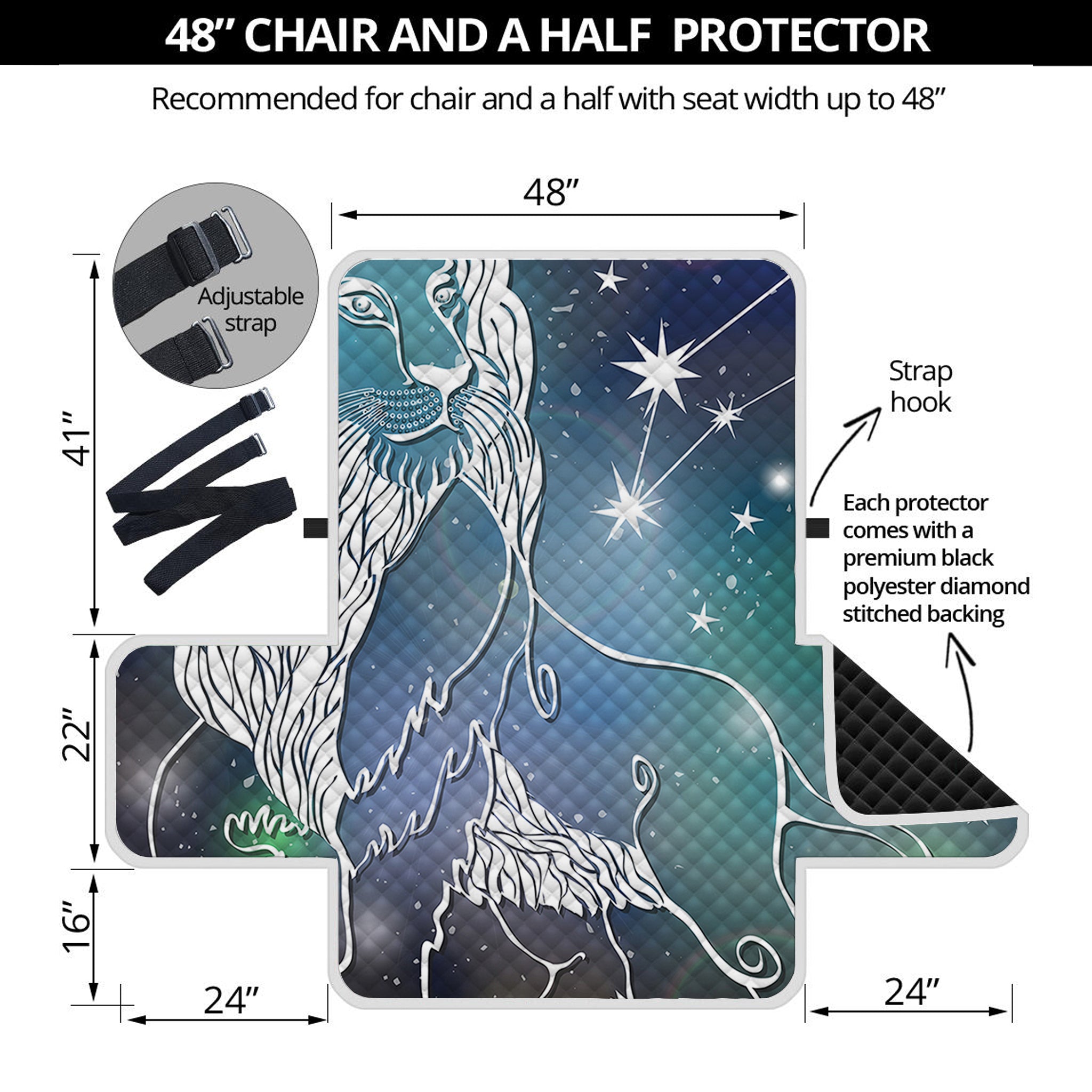 Constellation Of Leo Print Half Sofa Protector