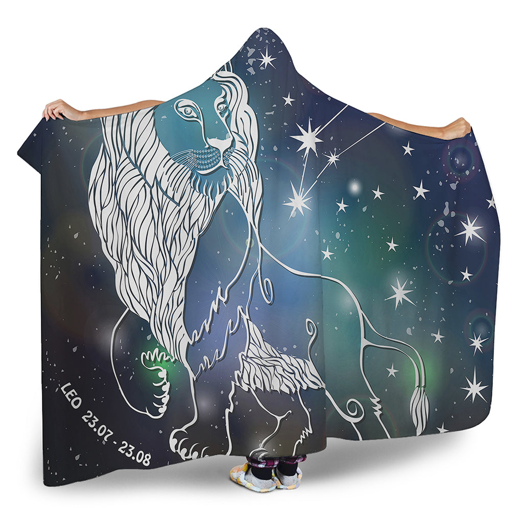 Constellation Of Leo Print Hooded Blanket